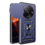 Xiaomi Redmi A3 4G Kılıf Pars Lens Yüzüklü Silikon Magnetik Standlı Kamera Korumalı Kapak