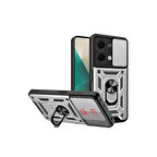 Xiaomi Poco X6 Kılıf Pars Lens Yüzüklü Silikon Magnetik Standlı Kamera Korumalı Kapak