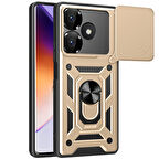 Xiaomi Redmi 13 4G Kılıf Pars Lens Yüzüklü Silikon Magnetik Standlı Kamera Korumalı Kapak