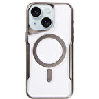 Apple İphone 15 Plus Kılıf Boyi Magsafe Silikon Kapak + Ekran Koruma + Kablo Koruma