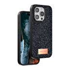 Apple İphone 14 Pro Kılıf Bright Zarif Boncuk İşlemeli Tasarım Simli Kapak