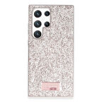 Samsung Galaxy S23 Ultra Kılıf Bright Zarif Boncuk İşlemeli Tasarım Simli Kapak