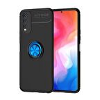 Vivo Y20S Kılıf Ravel Yüzüklü Standlı Silikon Kapak