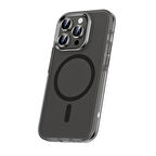 Apple iPhone 15 Pro Max Kılıf Airbagli Magsafe Wireless Şarj Özellikli Lens Koruyuculu Klaptika Kapak