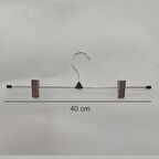 12 Adet Nikelajlı, Mandallı Tel Etek Pantolon Askısı 40 cm