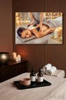 Yatay Tekli Kanvas Duvar Tablosu Salon Yatak Odası Ofis Spa Masaj Egzotik Sıcak Taş Masöz