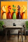 Yatay Kanvas Duvar Tablosu Tekli Kafe Juice Bar Mutfak Detoks Meyve Suyu Smoothie Sağlık Diyet