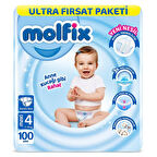 Molfix Bebek Bezi Ultra Fırsat Paketi 4 Beden 7-14 Kg 100 Adet