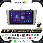 Toyota Avensis 2008-2015 Model 2+32GB Android 13 Kablosuz Carplay Navigasyon Multimedya Sistemi 