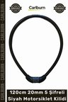 #Kilit Güvenlikli Zırhlı Çelik Halatlı YM747 120cm 20mm 5 Şifreli Siyah Motorsiklet Kilidi