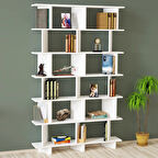 Azure 120 Modern Raflı Kitaplık Beyaz