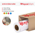 Feyza Bilişim® Microporous (Satin) Yarı Mat Fotoğraf Kağıdı Waterprof 200gr 107cm x30mt (1 Rulo)