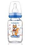 Desenli Cam Biberon 125 ml 0 Ay (YAVAŞ AKIŞ) Mavi