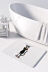 Sevimli Tasarımlı Mikrofiber Banyo Paspası, Kaymaz Taban, Makinede Yıkanabilir (50x80)