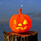 Halloween Işıklı Bal Kabağı - Cadılar Bayramı Dekoratif Bal Kabağı (Tealight mum ile birlikte)