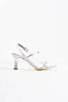Monya Kadın Gümüş Topuklu Sandalet