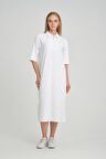 ALEXANDERGARDİ FİTİLLİ FERMUAR DETAYLI GÖMLEK YAKA ELBİSE (B23-00108)