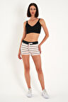 ALEXANDERGARDI Cepli Çizgili Mini Kadın Şort