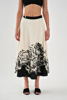 ALEXANDERGARDI Desenli Yandan Fermuarlı Kloş Uzun Etek