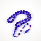 Katalin Çubuk Beyzi Kesim 8.5x10.5mm Tesbih - Parlament Mavi Şeffaf - İbrahim Atasever Usta İşi