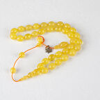 Sıkma Kehribar Beyzi Kesim Bilek Boy 6.5x8mm Tesbih - Sarı