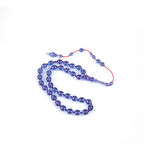 Katalin Çubuk Beyzi Kesim 8x10.5mm Tesbih - Şeffaf Açık Mavi- İbrahim Atasever Usta İşi