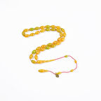 Katalin Dinlenmiş Çubuk Usta İşi İmzalı Beyzi Kesim 6x11mm Tesbih -Hareli Sarı