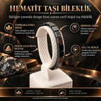 Hematit Doğal Taş Kare Bileklik