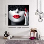 Dekoratif Baskı illüstrasyon Woman with glasses Kanvas Tablo