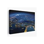 Dekoratif Uydu Görünümlü Kanvas Türkiye Haritası 1033