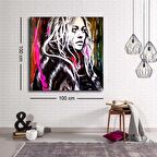 Dekoratif Baskı illüstrasyon Woman Pop Art Kanvas Tablo