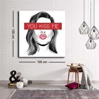 Dekoratif Baskı illüstrasyon Kiss Me Afiş Kanvas Tablo
