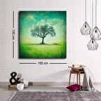 Dekoratif Baskı Kuru Ağaç Kare Kanvas Tablo