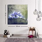 Dekoratif Baskı illüstrasyon Mor Çiçek Kanvas Tablo