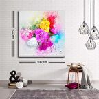 Dekoratif Baskı illüstrasyon Flowers Kare Kanvas Tablo