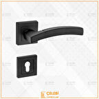 BALMONDİ KOL KARE ROZETLİ SİYAH YALE KAPI KOLU