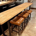 Doğal Ahşap Bar Masası 200x40x100cm