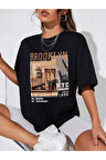 Unisex Brooklyn NYC Baskılı Oversize T-shirt