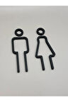 Just3dprintings Erkek-Kadın Tuvalet Işareti ve Hizalama Kılavuzlu Set