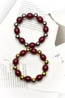 2 Adet Boncuk Vintage Bordo Renk Vintage Bileklik