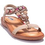 Dagoster DZA07-7416782BB Bej Günlük Ortopedik Kadın sandalet