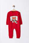 Toy Ayı Temalı Bebek Tulum Kırmızı | 0-3 AY