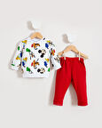 Özel Karakterler Baskılı Bebek Alt Üst Takım Kırmızı | 6-9 AY