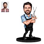 Kişiye Özel Bay Terzi Figürlü 3D Ahşap Biblo