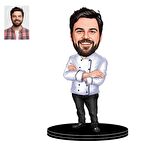 Kişiye Özel Bay Şef Garson Figürlü 3D Ahşap Biblo,Sevgiliye