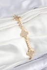 Atalier Coco Bileklik Pirinç Zirkon Taşlı Yonca Model Gold Renk 20
