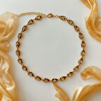 Altın Kaplama Sitrin Tenis Bilekliği – Golden Veil