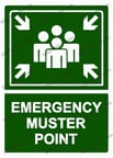 EMERGENCY MUSTER POINT Uyarı Levhası
