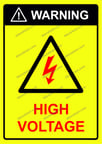 WARNING HIGH VOLTAGE Uyarı Levhası