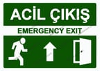 Acil Çıkış Emergency Exıt Uyarı Levhası
